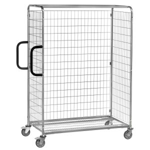 Chariot préparateur de commandes modulable - Cloison arrière dim. L 1250 x l. 610 x H 1825 mm.