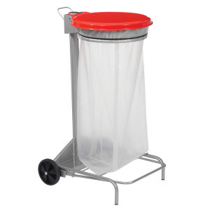 Support sac mobile à pédale - Rouge