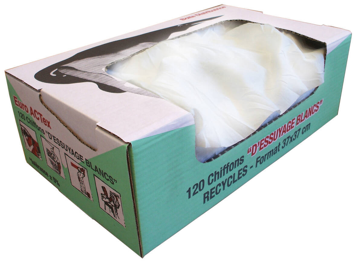 Chiffons formatés et triés - Blanc