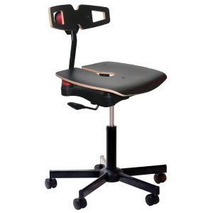 Siège bois auto-adaptatif Koncept - Roulettes auto-freinées