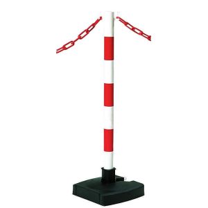 Poteau sur socle rabattable - Blanc