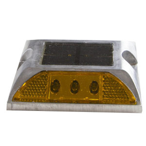 Plot solaire à LED et réflecteur de route - Orange