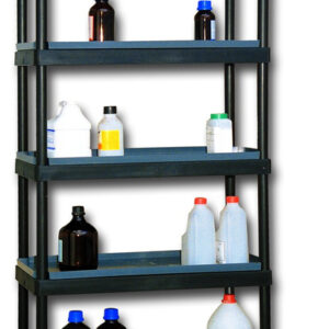 Rayonnage de rétention en PEHD - 5 niveaux - Dimensions L 900 x l. 450 x H 1820 mm