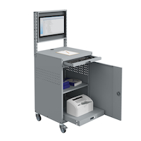 Armoire informatique mobile Ep. 10/10ème - dimensions : L 695 x P 660 x H 1765 mm - Coloris : Gris clair RAL 7035