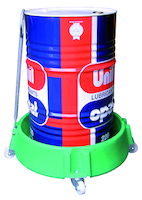 Roule-fût avec timon en PEHD - dimensions : Ø 860 x H 150 mm