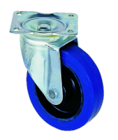 Roue bandage caoutchouc élastique Bleu sur jante polyamide.