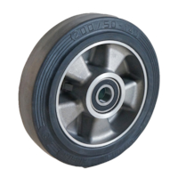 Roue directrice caoutchouc pour transpalettes manuels - Charge 350 kg - Côte sur roulement 56 mm