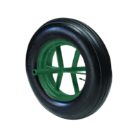 Roue pour brouette pneumatique noir moyeu axe plein charge 150 kg - Ø roue 400 x largeur 92 mm - alésage Ø 20 mm