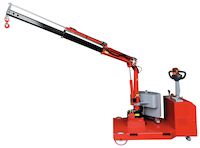 Grue porte-à-faux rotative motorisée 500 kg - dimensions : L 1400 x l. 990 x H 1400 mm