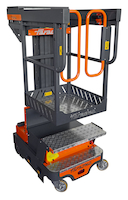 Nacelle automotrice compacte pour usage intérieur hauteur de travail : 6 m - Dim. repliée : L 1240 x l. 690 x H 1996 mm