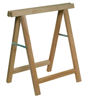 Tréteau pliant en hêtre massif - Dim. déplié : L 800 x P 540 x H 800 mm - Dim. plié : L 800 x P 70 x H 820 mm - Vendu par 2