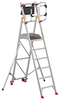 Plateforme roulante pliable en aluminium charge 150 kg - 6 marches - hauteur de travail : 3,50 m