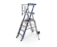 Plateforme individuelle roulante à hauteur télescopique - 4 à 7 marches - Hauteur de travail 3,79 m