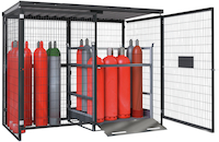 Casier de stockage extérieur pour bouteille de gaz - 50 bouteilles de 50 litres - Dim. : L 2760 x P 1410 x H 2210 mm