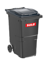 Conteneur 2 roues 360 litres corps Gris couvercle Gris prise frontale