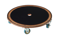 OPTION :  Chariot pour poubelle en plastique en polyéthylène 5 roues dont 1 avec frein - dimensions : Ø 360 x H 85 mm