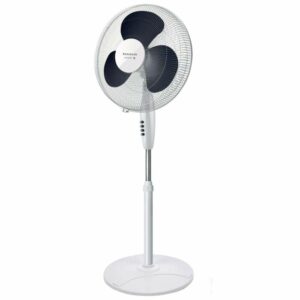 Ventilateur sur pied - Puissance : 40 W - 3 vitesses de ventilation - H réglable - Blanc
